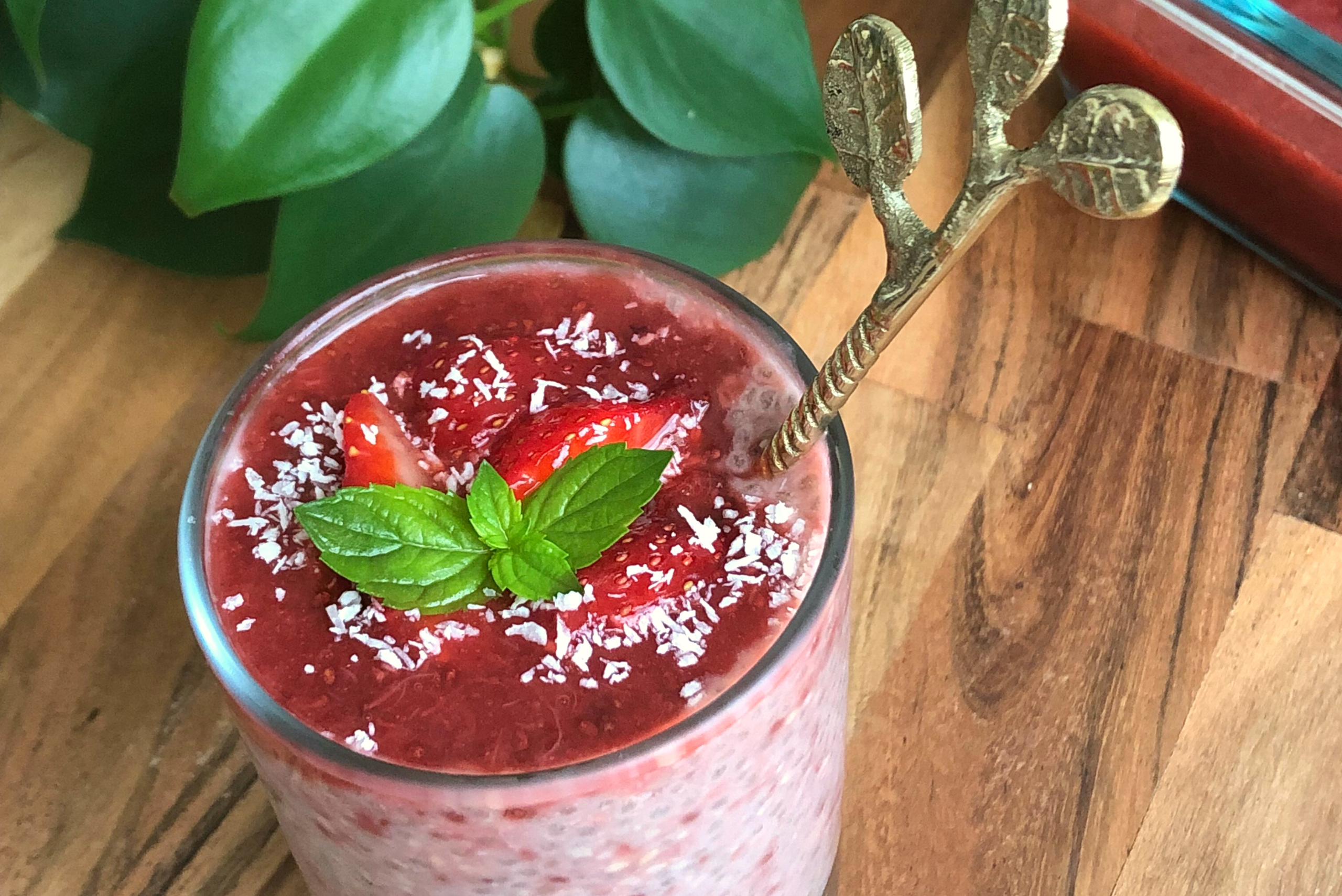 Strawberry Chia Pudding (Seed Cycling)